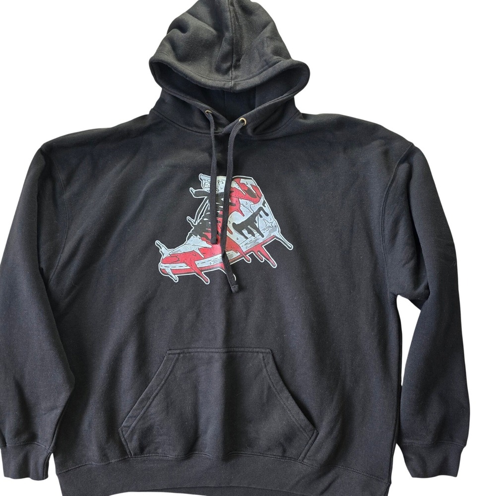 Pacific & Co Mens‎ Size 2XL Black Sneaker Graphic Hoodie Drip Art Streetwear